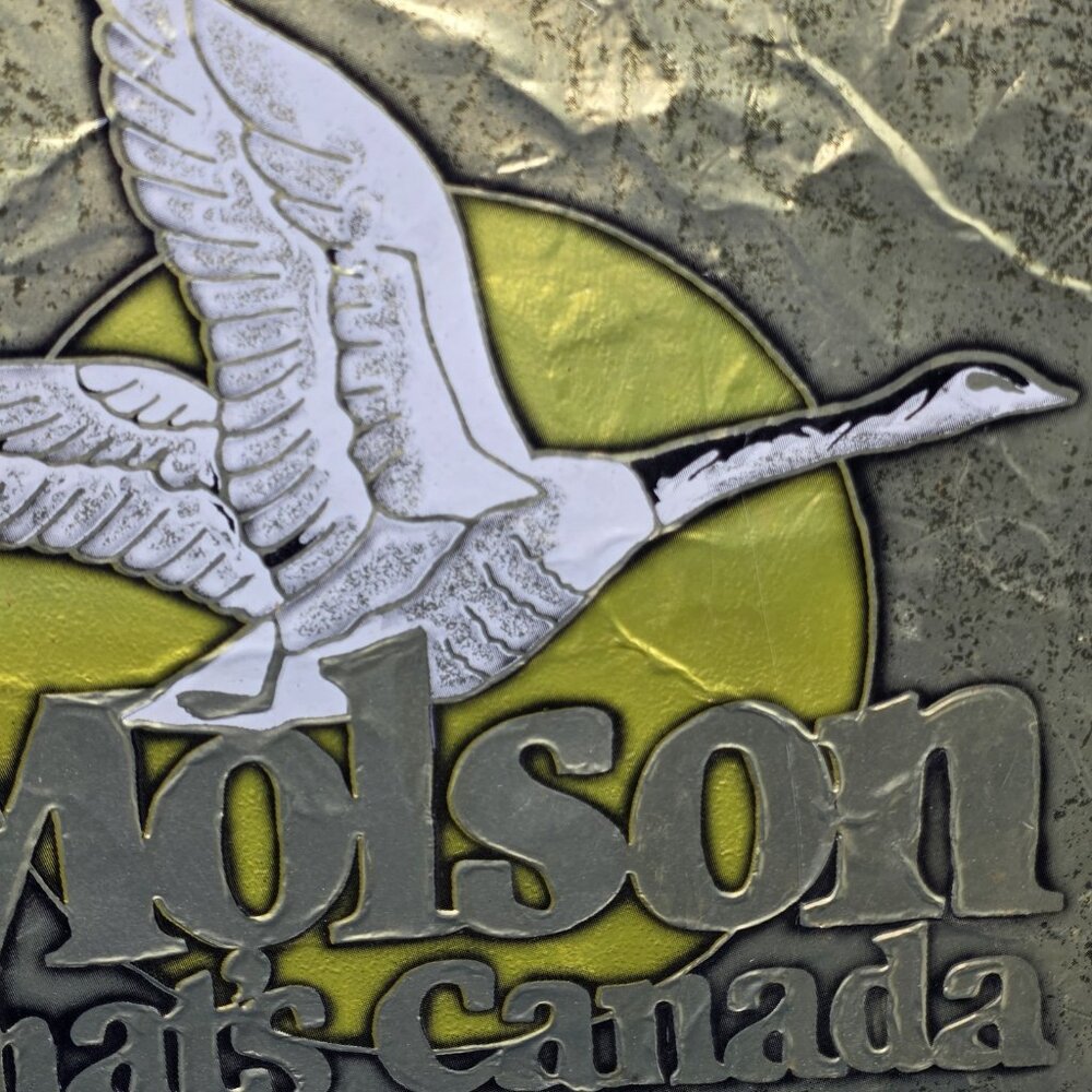 Vintage MOLSON Canada Beer Ale ADVERTISING SIGN Alum Micaboard 13×13 Bar Decor - Picture 2 of 6